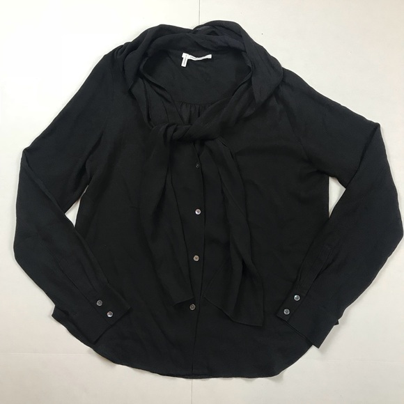 10 Crosby Derek Lam Tops - Derek Lam 10 Crosby Silk Pussy Bow Button Down